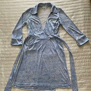 DVF 100% silk jersey wrap dress size 12
